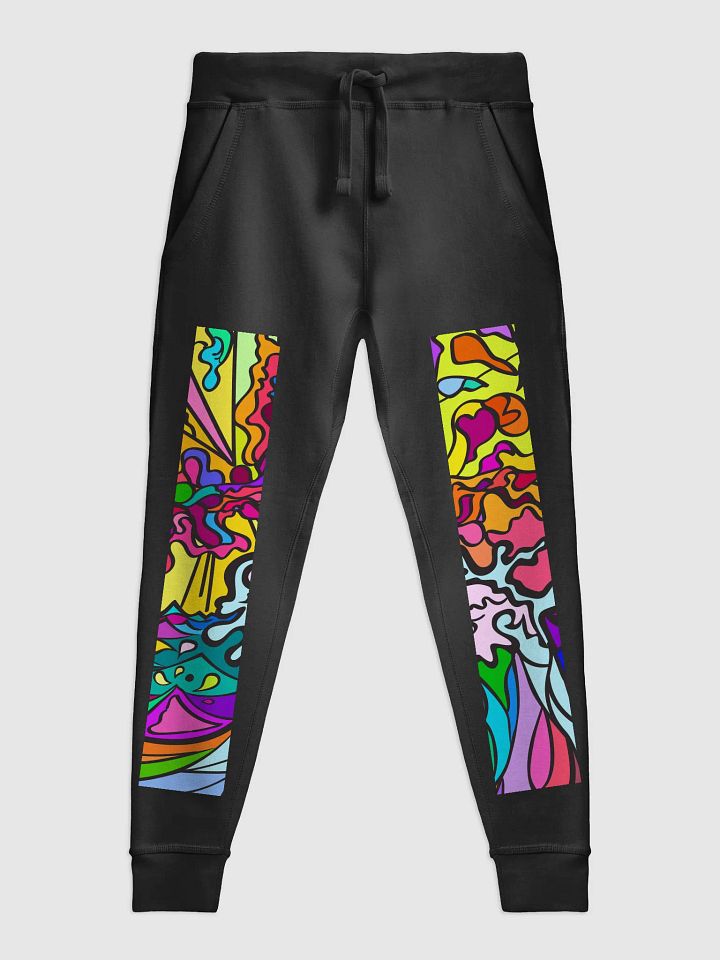 Vibrant Flowing Shapes Abstract Joggers - Wave at Sunset product image (3)
