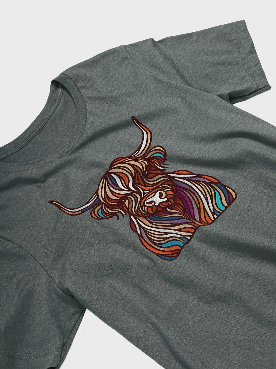 Highland Cow T-Shirt, Abstract Scottish Highland Coo Art, Colourful Farm Animal Tee, Unique Cow Lover Gift product image (3)