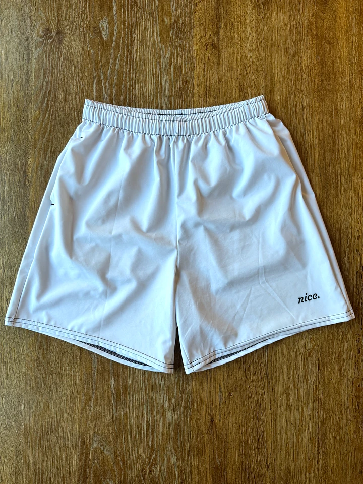 Nice. Track Shorts (White) product image (1)