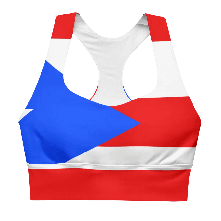 All-Over Print Recycled Longline Sports Bra – Sustainable, Stylish, and Supportive product image (1)