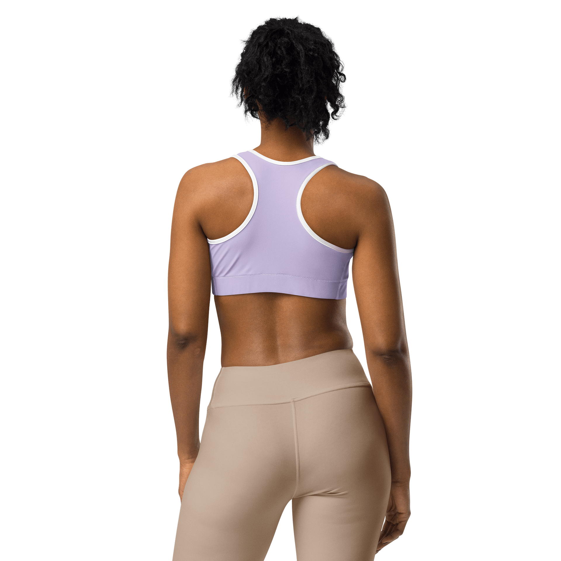 Soft Lilac Solid Color & White Lining Sports Bra product image (3)