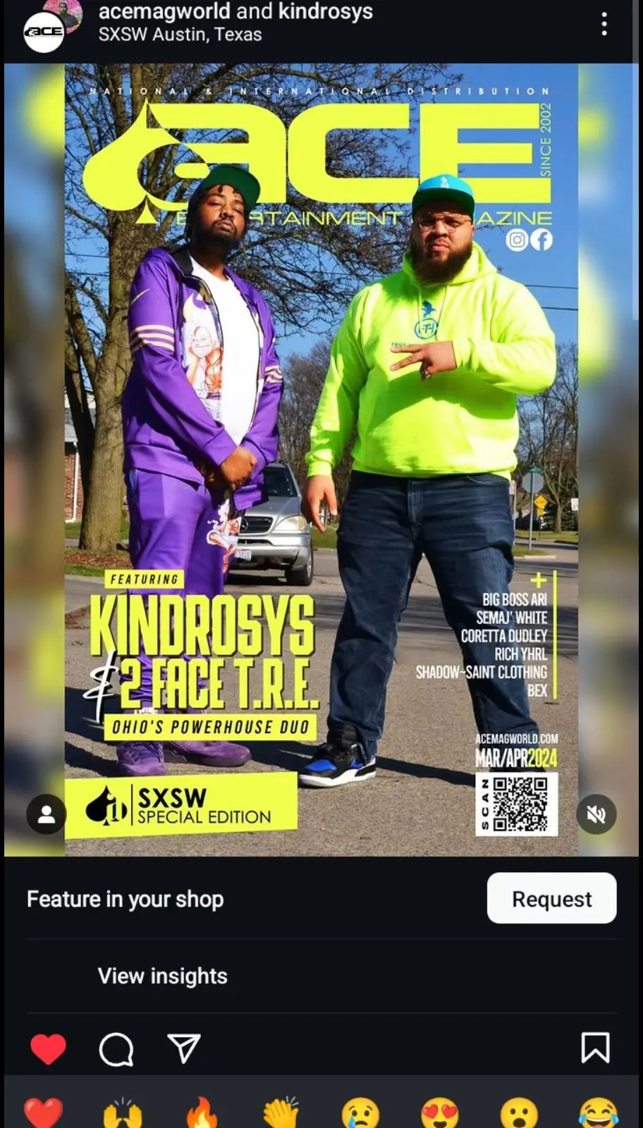 Yeah we making power moves out here! National magazine status!! 🔥🔥🔥🔥🔥#SXSW #AceMagazine #KinDroSys #2FaceTRE #Powermoves #fyp #🔥 #viral #Hiphop #music #vibe 