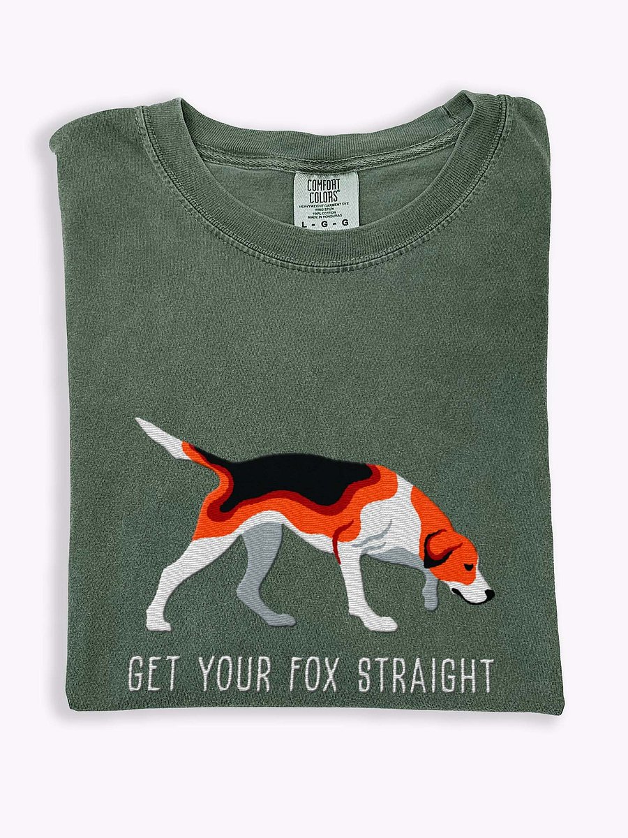 Get Your Fox Straight T-Shirt(Embroidered) of an American Foxhound(Tricolor) product image (1)