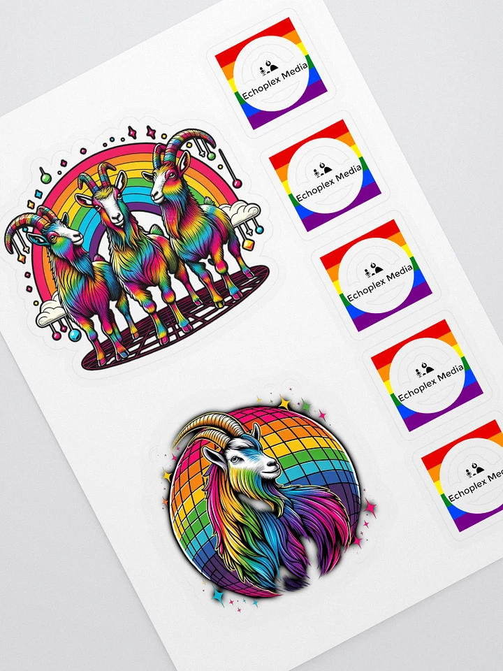 Pride 2024 Rainbow Disco Goat Sticker Sheet product image (1)