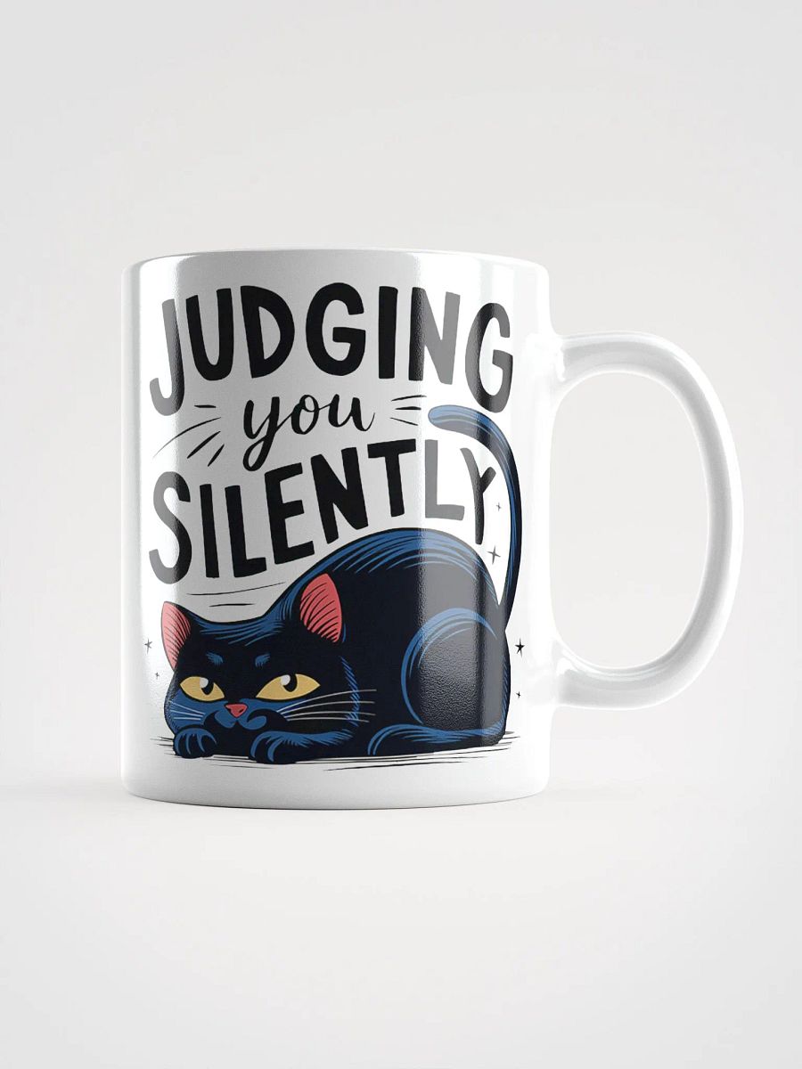 Judging You Silently #Humorous Glossy Mug - White product image (1)