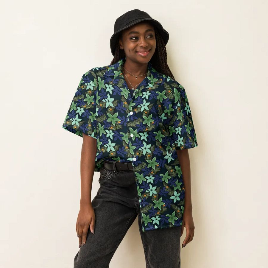 Midnight Tropical Floral Hawaiian Shirt product image (6)