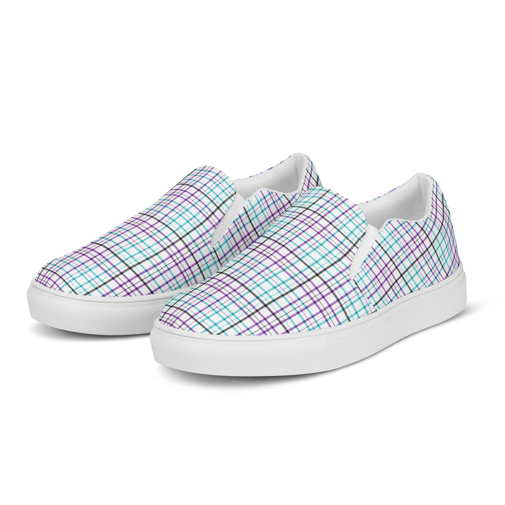 White Plaid Women's Slip-On Shoes product image (3)