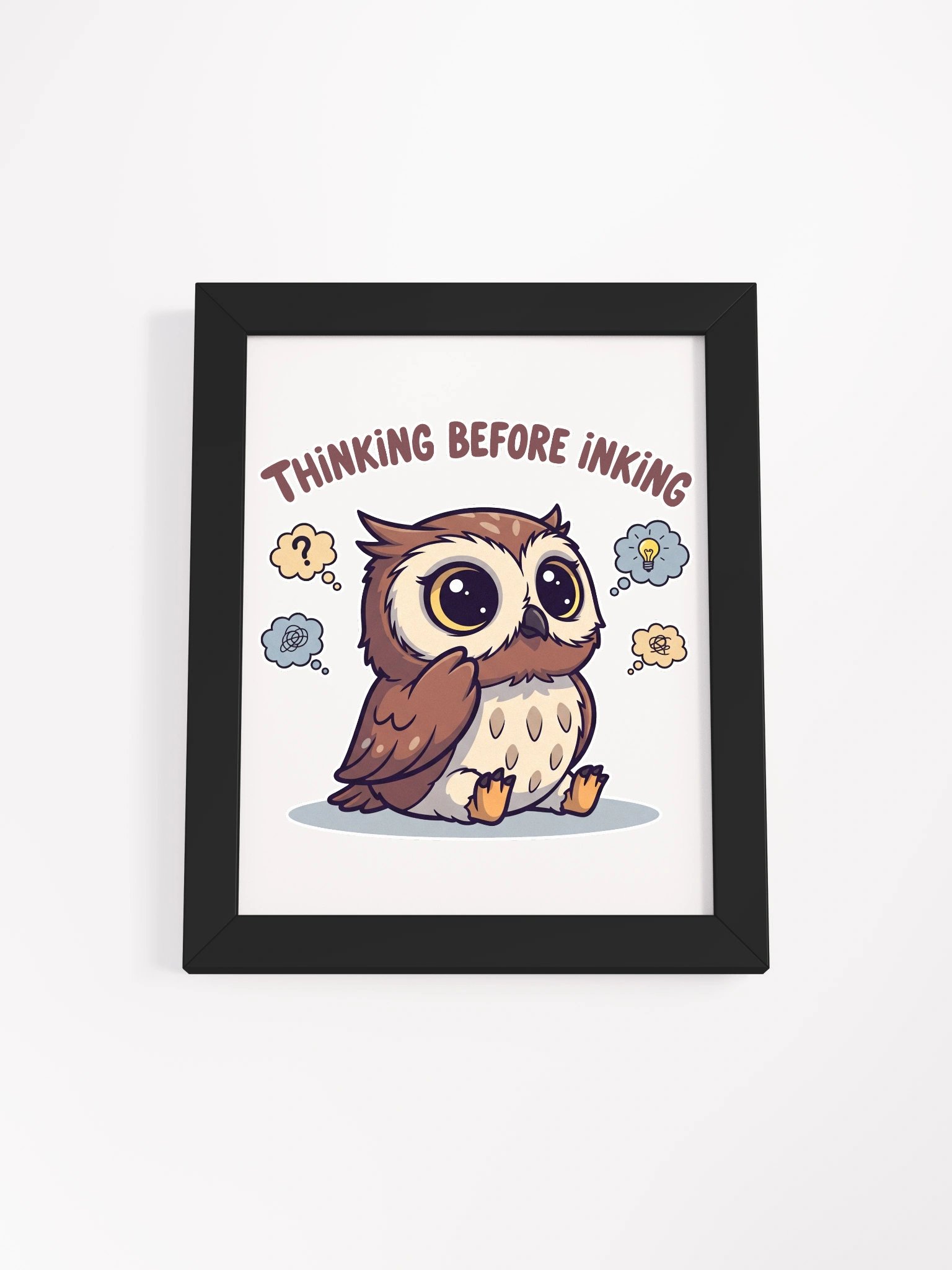 Overthinking Owl Framed High-Quality Matte Poster product image (1)