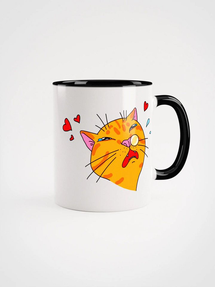 Achoo on You Orange Cat Mug Multicolored Rim product image (1)