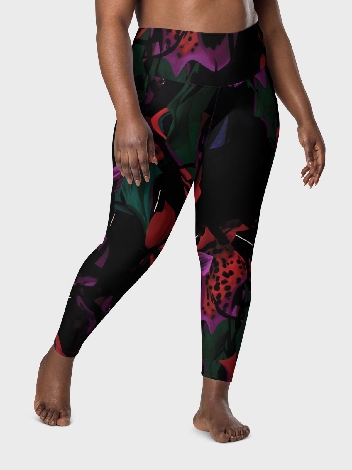 Leggings with Pockets "Blosoom At Midnight" product image (10)