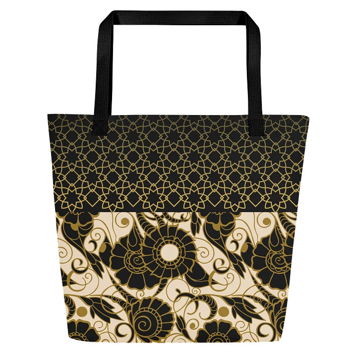 Black And Gold Patterned Tote Bag product image (1)
