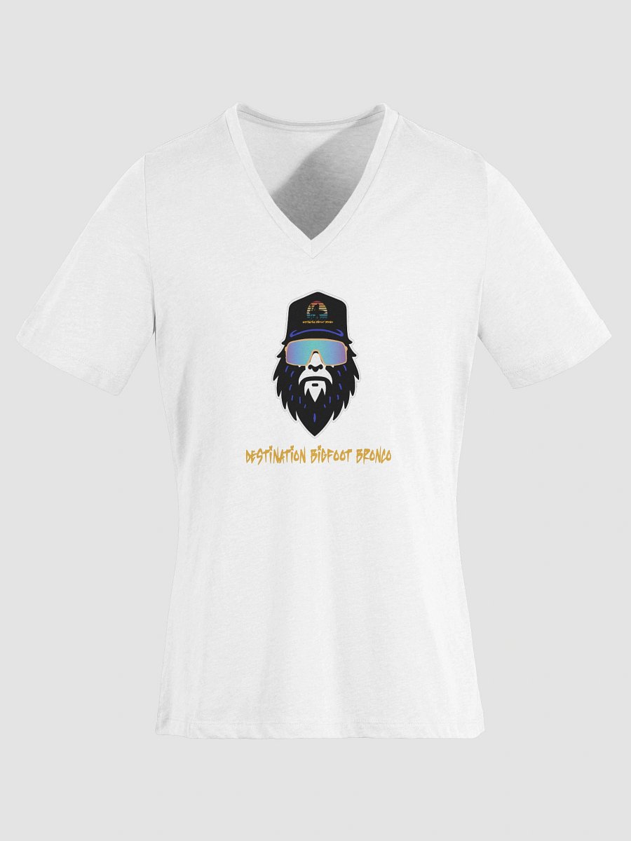 Destination Bigfoot Bronco Bigfoot Logo Bella+Canvas Women's Relaxed V-Neck T-Shirt (White) product image (6)