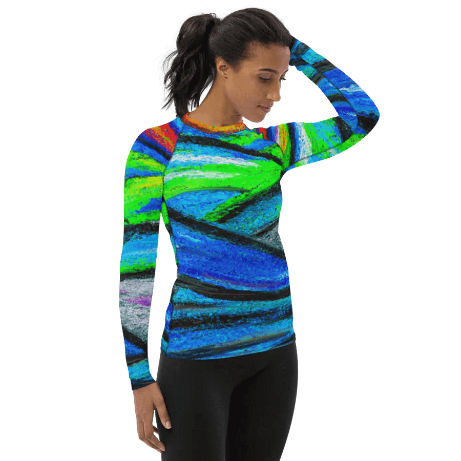 Vibrant Swirls Women's Rash Guard product image (5)