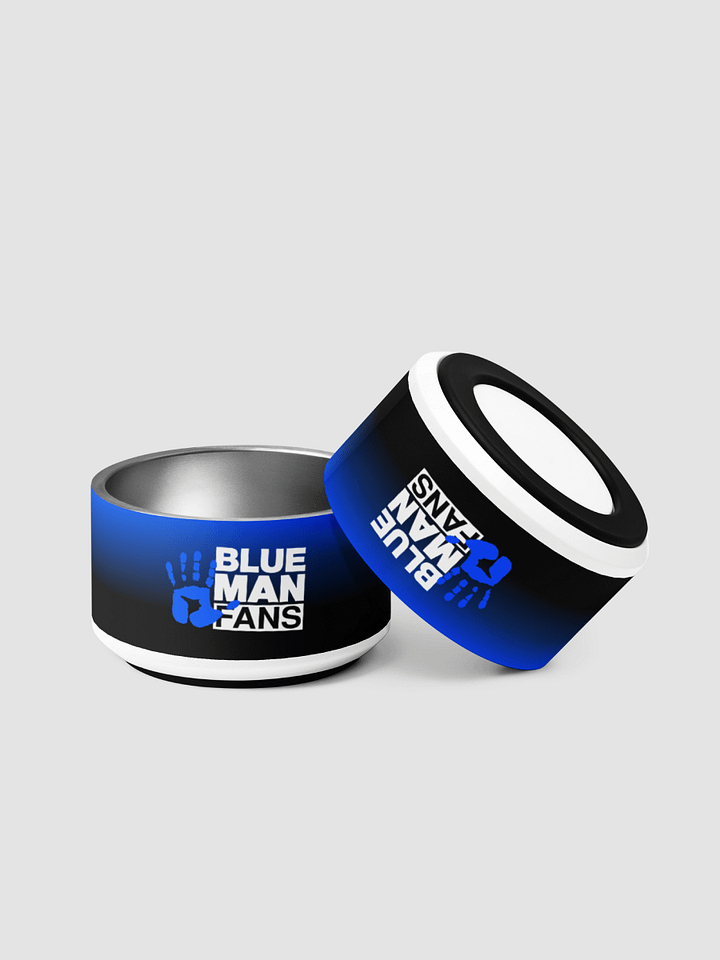 Blue Man Fans Hand Print Pet Bowl product image (2)