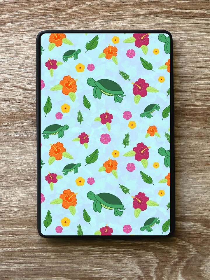 Tropical Turtle Pattern Digital Insert for Clear Kindle Cover product image (2)