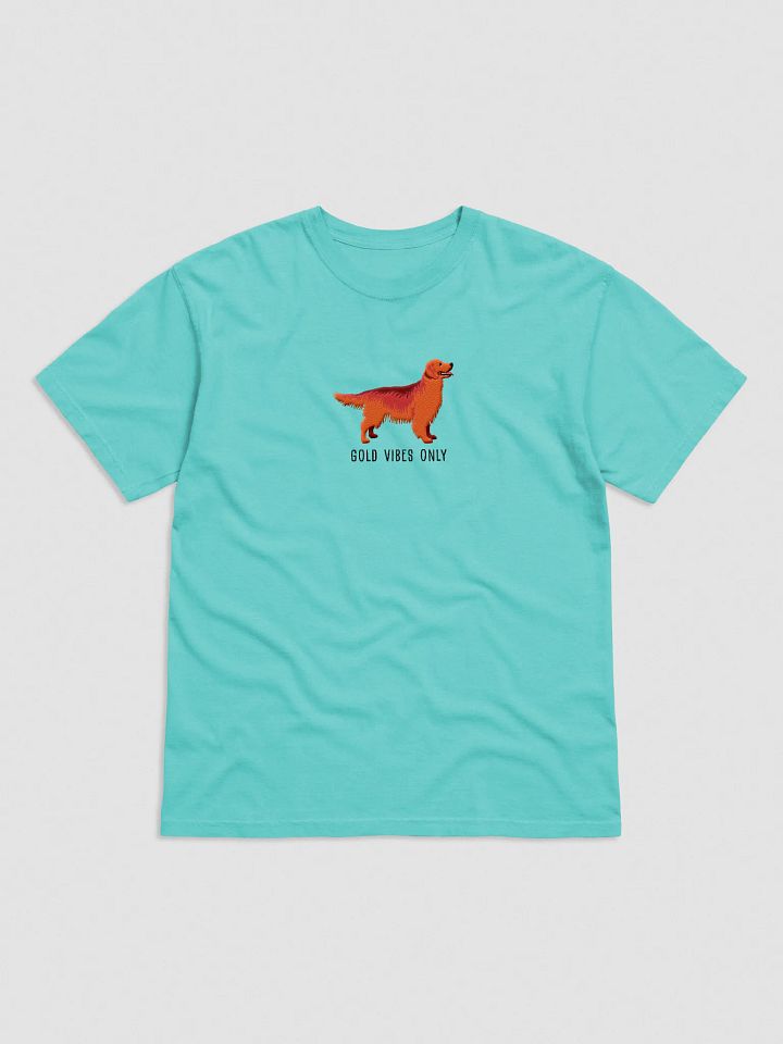 Gold Vibes Only T-Shirt(Embroidered) of a Golden Retriever(Red) product image (25)