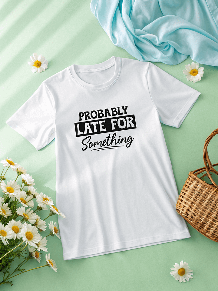 Probably Late For Something Women White T-Shirt product image (2)