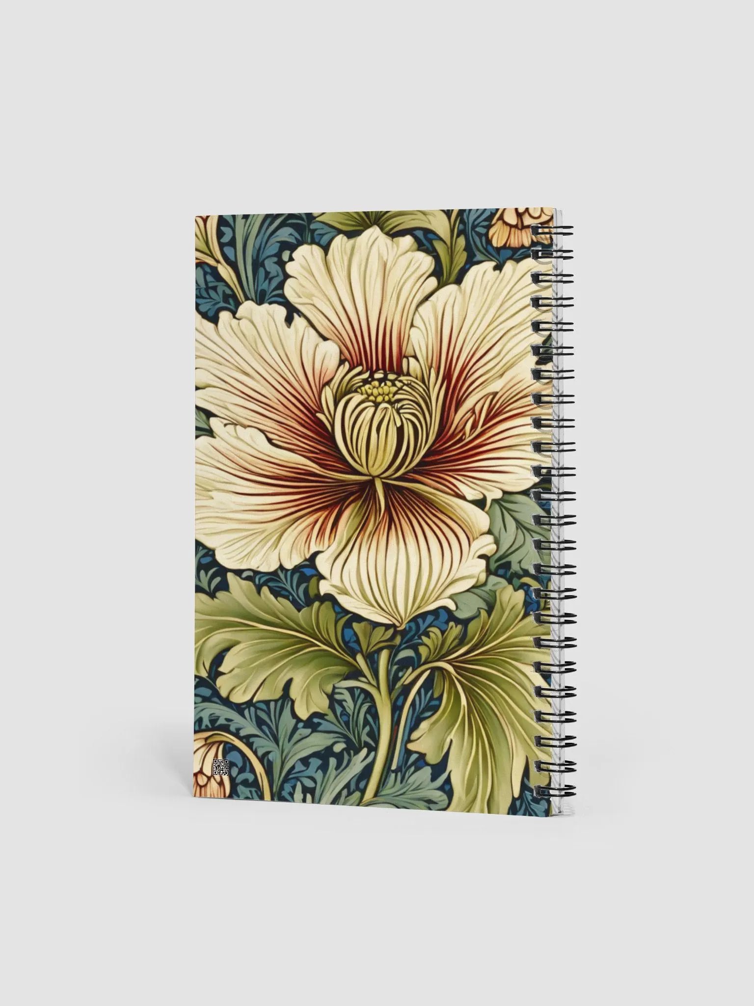 SPIRAL NOTEPAD WILLIAM MORRIS INSPIRED FLOWER product image (2)