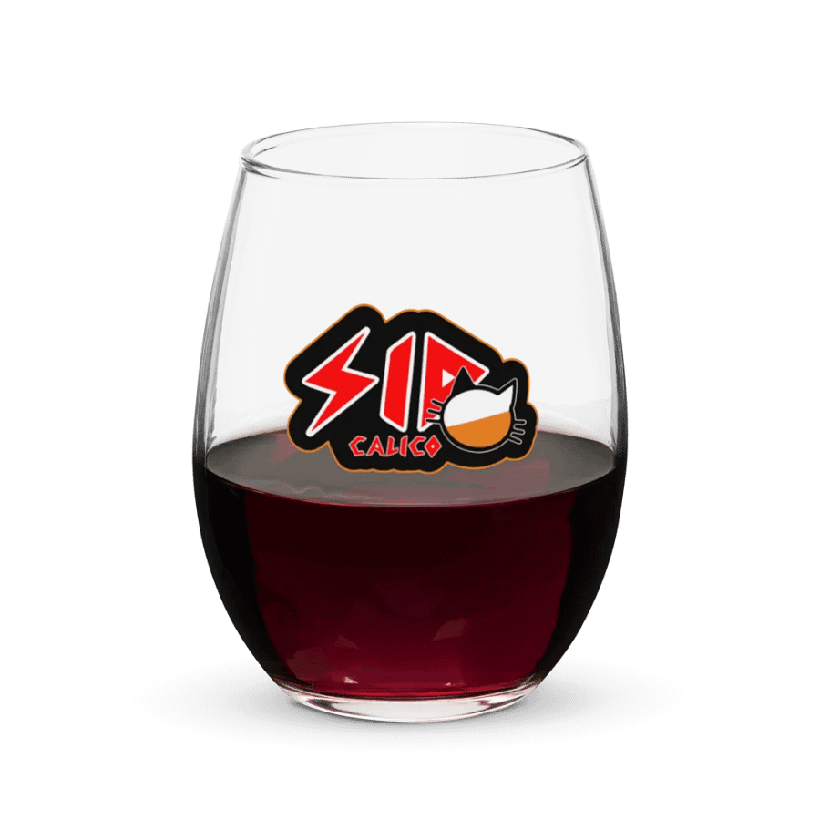 Sid Calico logo wine glass product image (5)