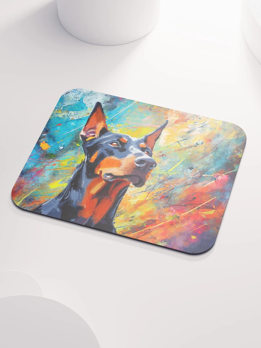 Doberman Oil Paint on Colorful Abstract Background Mousepad product image (7)