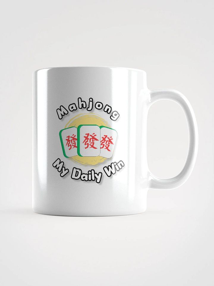 Mahjong my daily win white coffee mug product image (2)