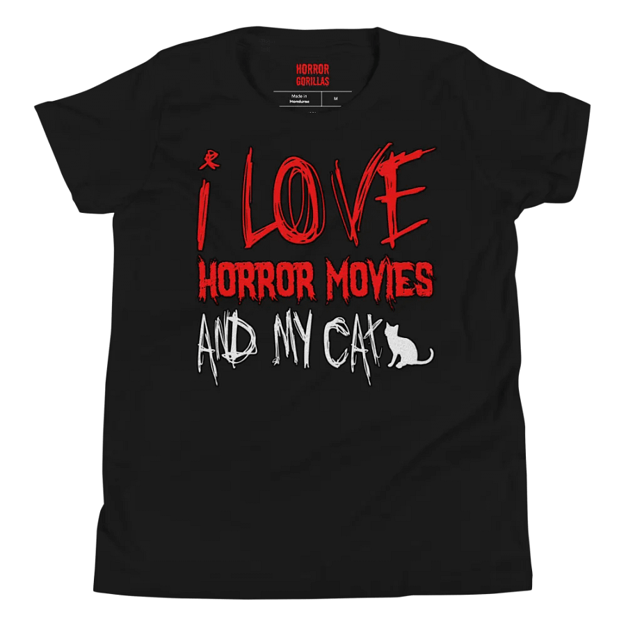I Love Horror Movies And My Cat T-Shirt For Kids product image (8)