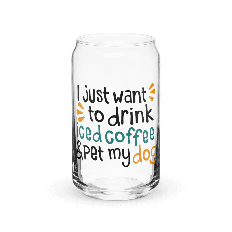 Iced Coffee & Dog - Can-Shaped Glass product image (1)