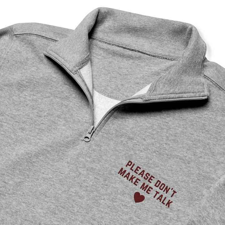 PLEASE DON'T MAKE ME TALK (maroon) embroidered quarter zip product image (6)