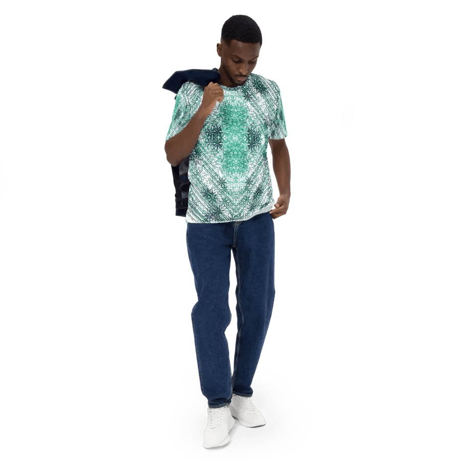 Shades Of Green Geometric Pattern T-Shirt product image (5)
