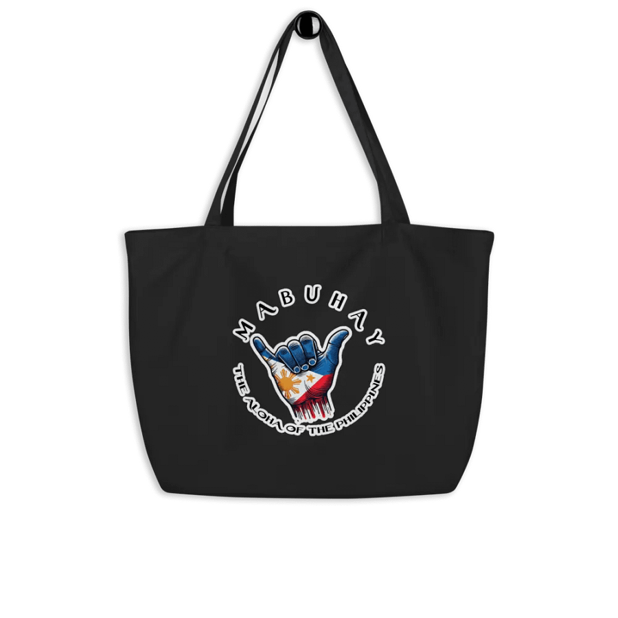 MABUHAY THE ALOHA OF THE PHILIPPINES WIDE TOTE BAG - SHAKA HANG LOOSE VIBES FOR YOUR JOURNEY product image (14)