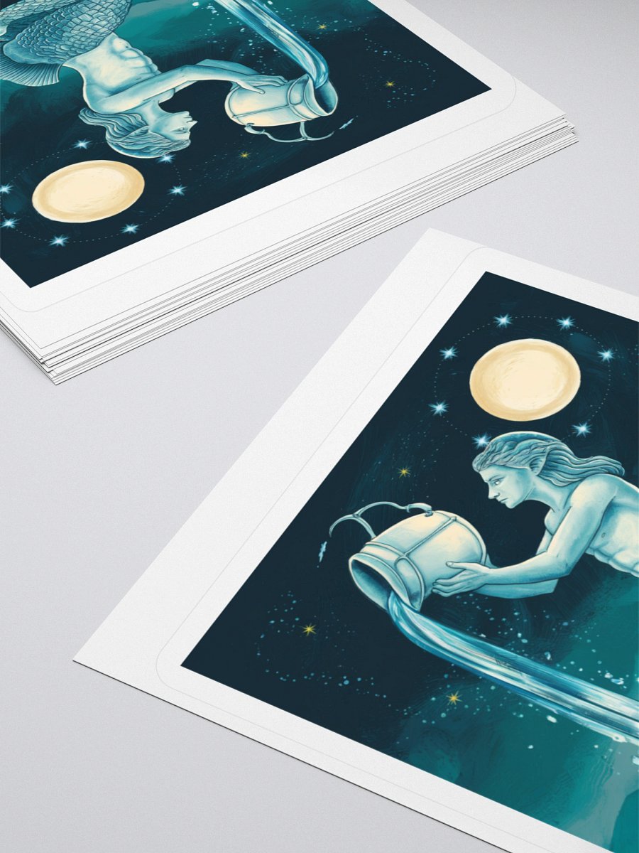 Aquarius Celestial Water-Bearer Vinyl Sticker - Exclusive Zodiac Art product image (12)