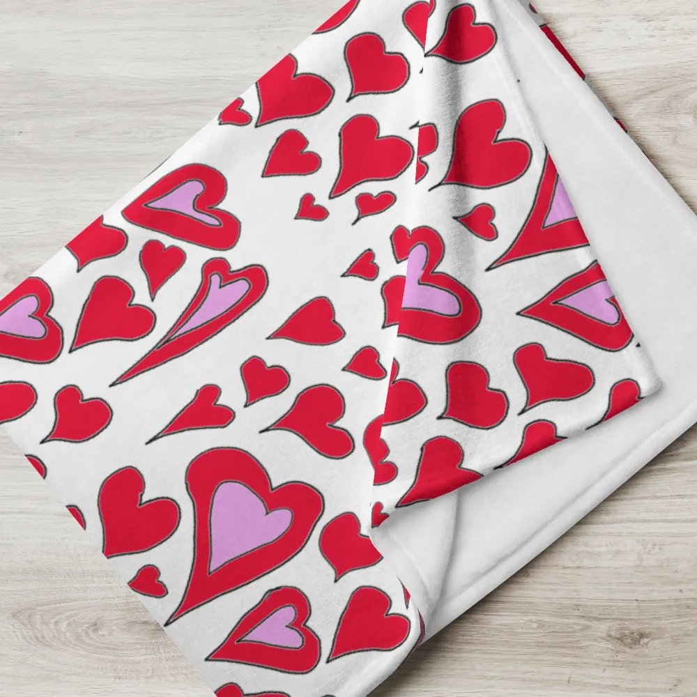 Hearts Drawing Throw Blanket product image (17)