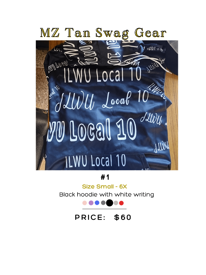 Black and White All over ILWU local 10 hoodie product image (1)