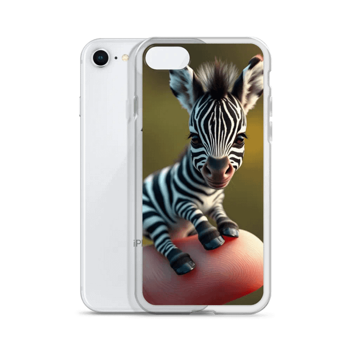 Miniature Zebra on a Finger Clear iPhone Case product image (51)