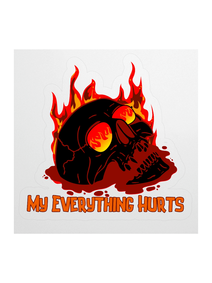 Small My Everything Hurts! Red Skull Sticker product image (1)