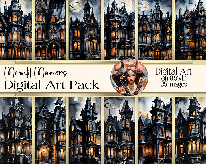 Moonlit Manors Digital Art Collection product image (1)