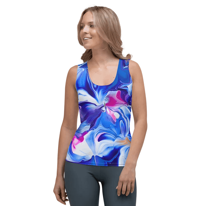 Ocean Blossoms Fluid Art Tank Top product image (1)