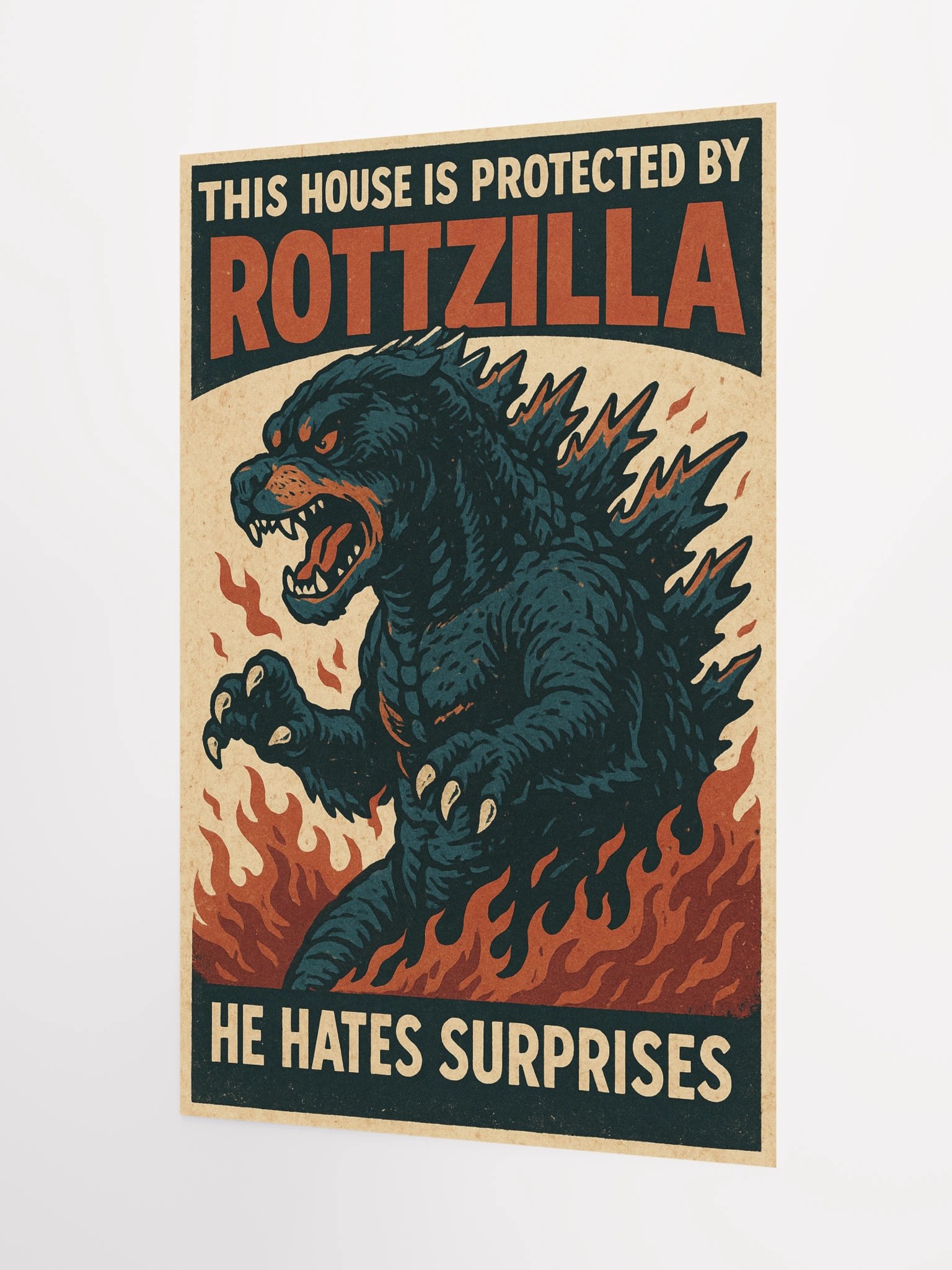 This House Is Protected by Rottzilla — He Hates Surprises. Poster product image (9)