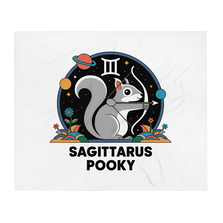 Ultra soft and plushy blanket: Sagitarius Pooky, Sky, planets and flowers product image (2)