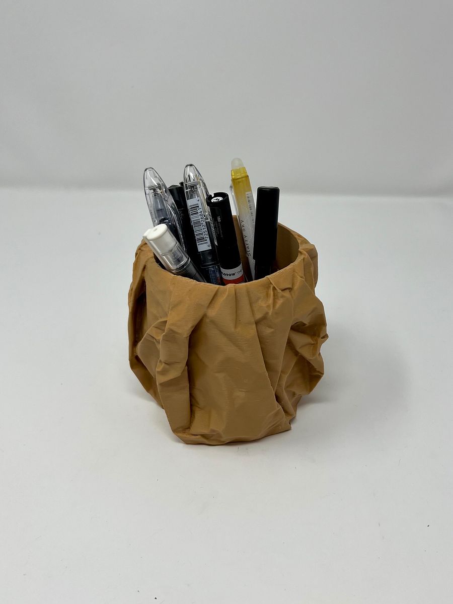 Crumpled Paper Pen Cup (3D Printed) product image (1)