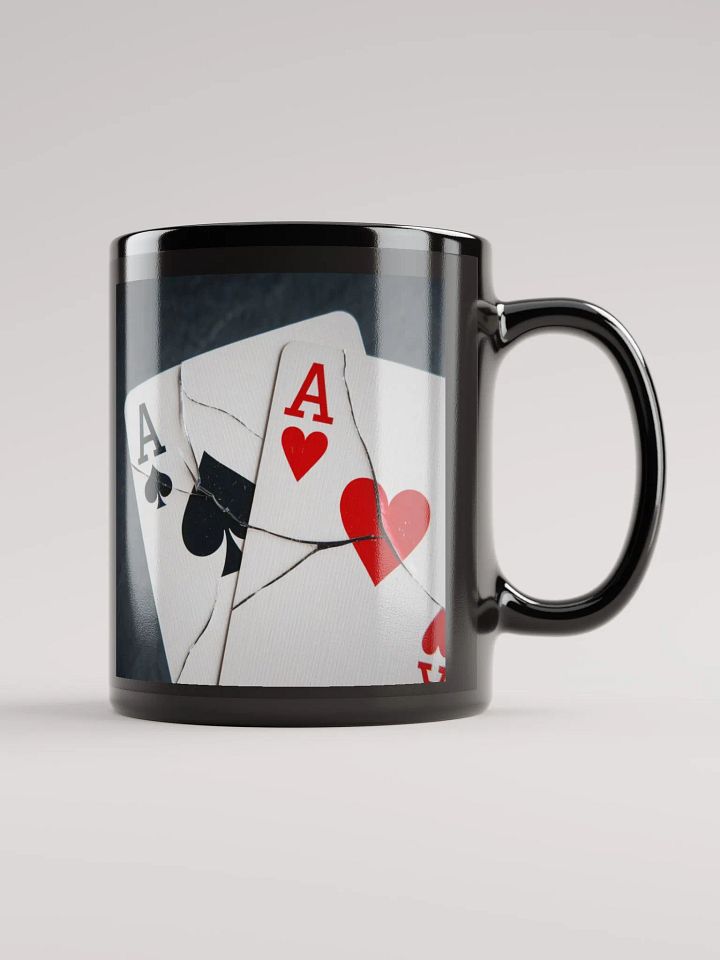 Cracked Aces Black Glossy Mug Left product image (1)