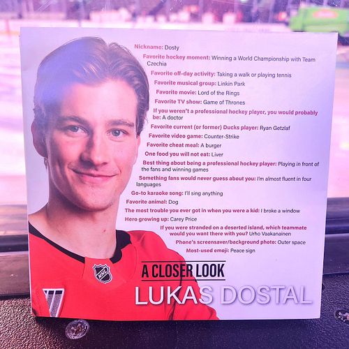 Dosty ✌️
.
.
.
#lukasdostal #anahiemducks #NHL #hockey