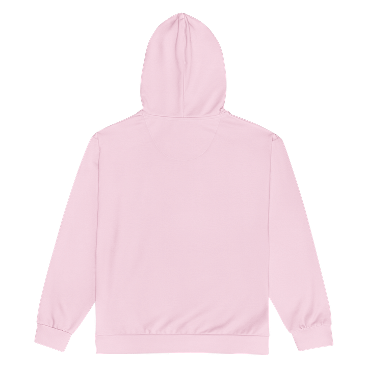 Baby Pink Solid Color Eco Friendly Unisex Zip Hoodie product image (2)