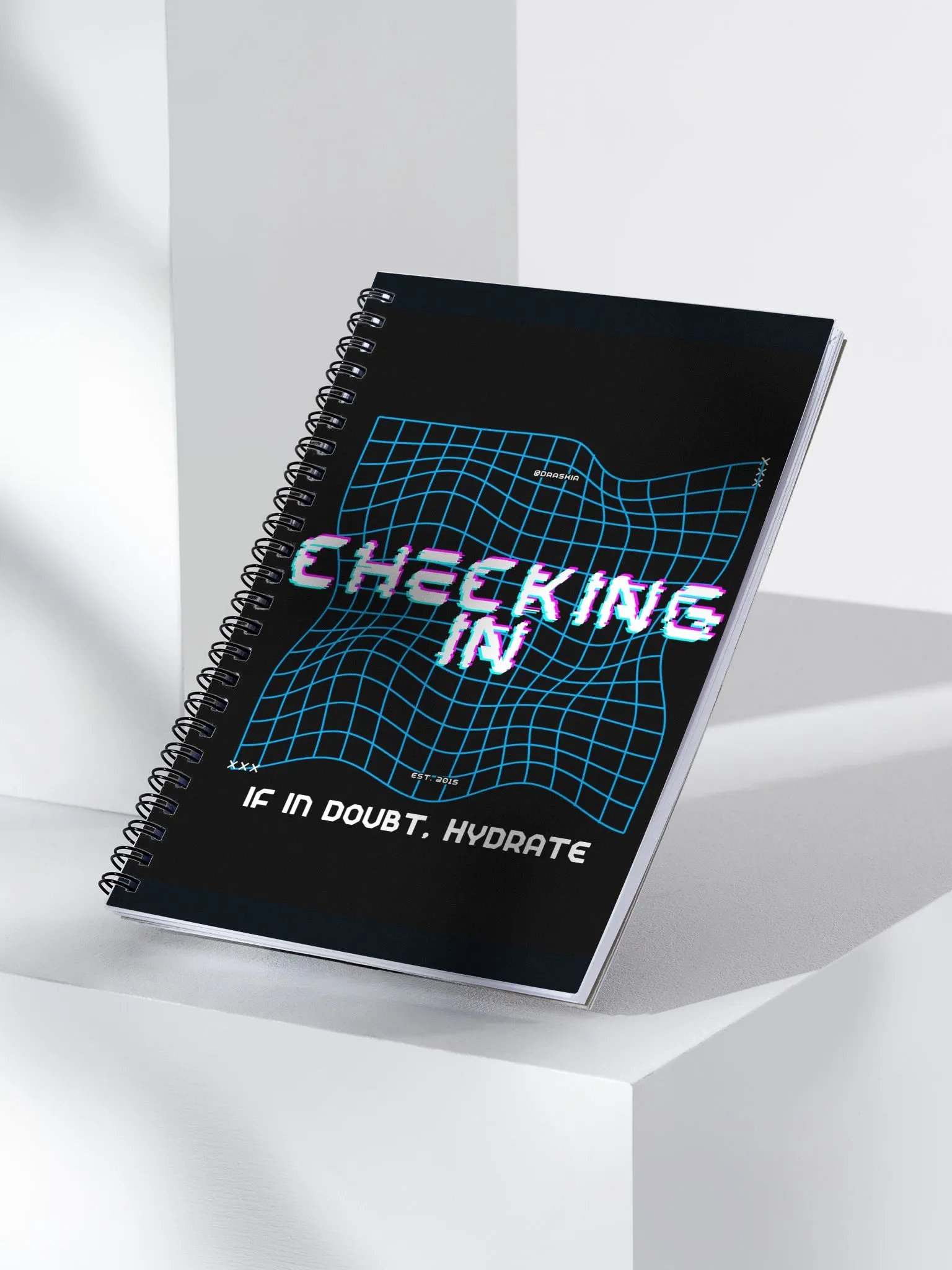 Neon Cyber Check Spiral Notebook product image (3)