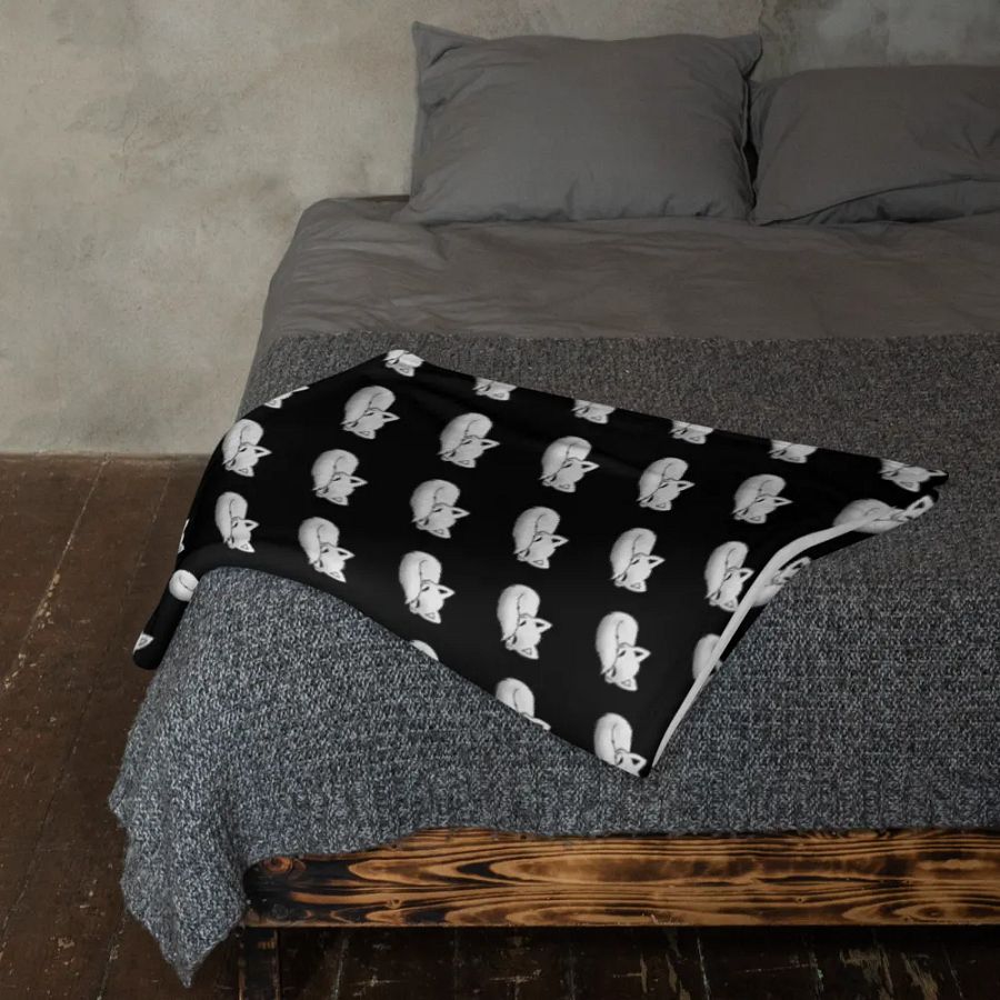 Sleepy Fox Throw Blanket with Black Background product image (7)