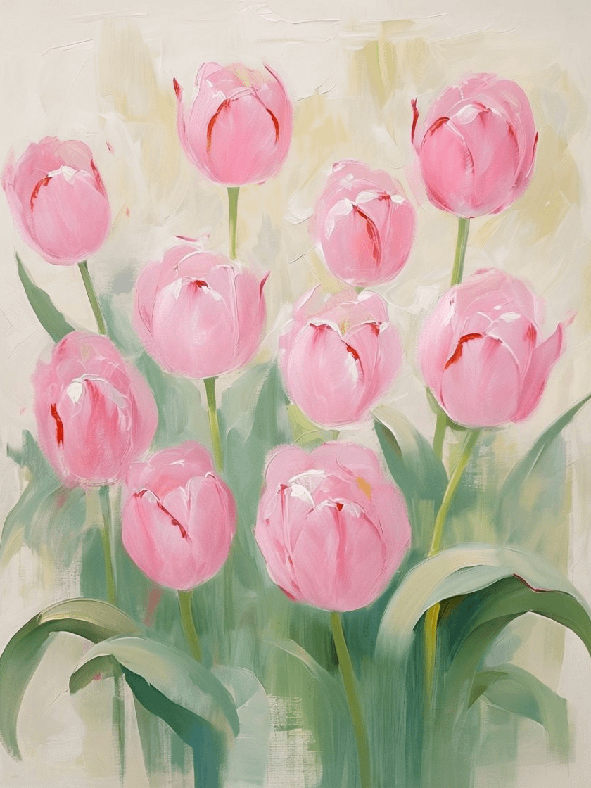 Impressionistic Pink Tulips Framed Poster product image (1)