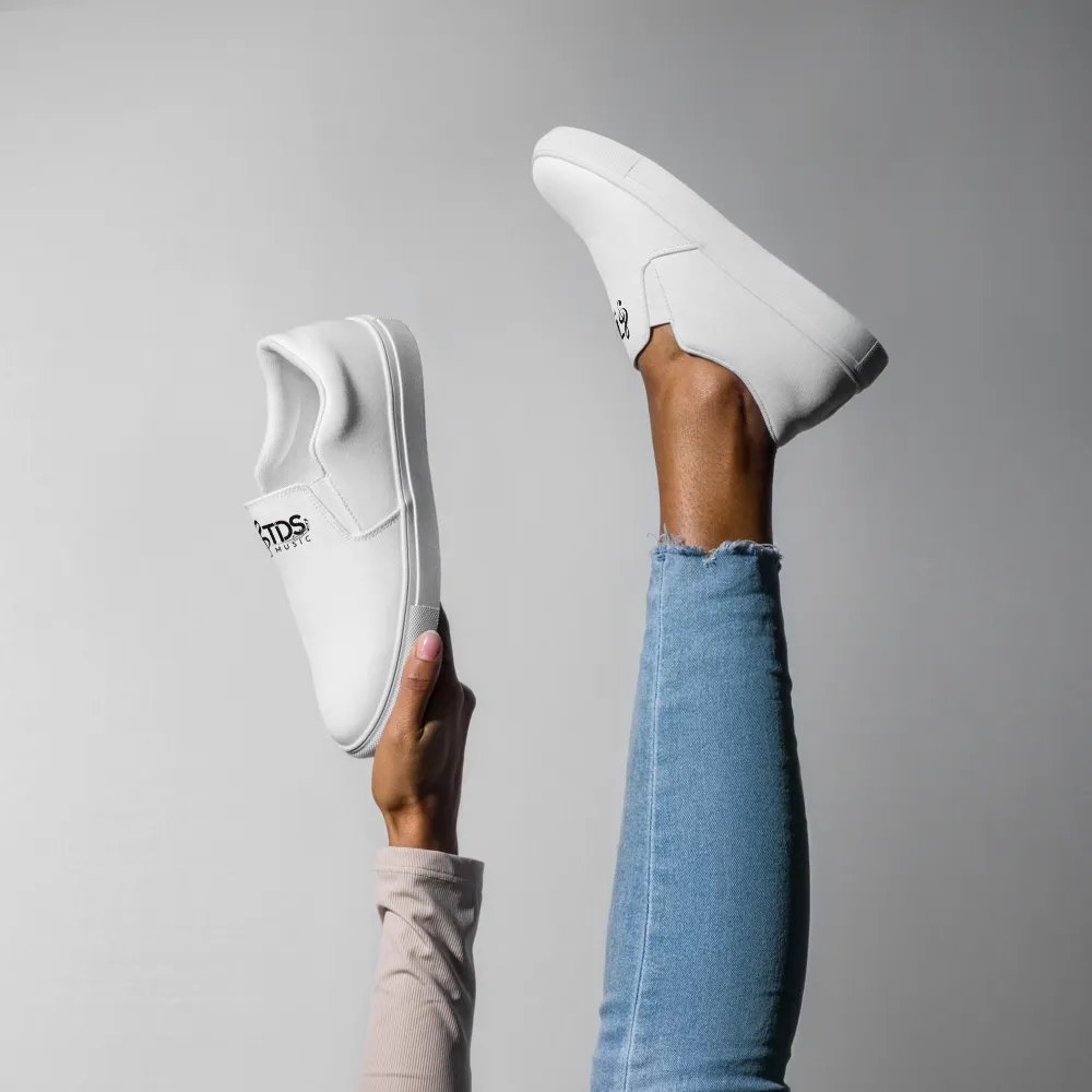 TDS Music Women's White Slip-On Canvas Shoes - Casual Comfort with a Musical Twist product image (8)