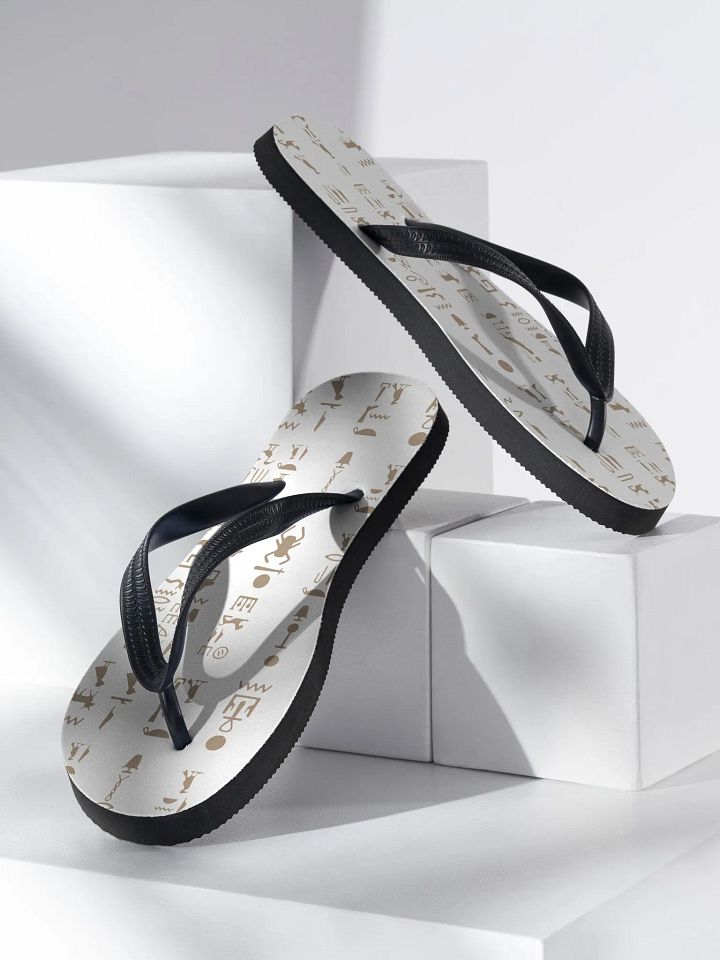Isis Hieroglyphics White Flip-Flops Shoes product image (2)