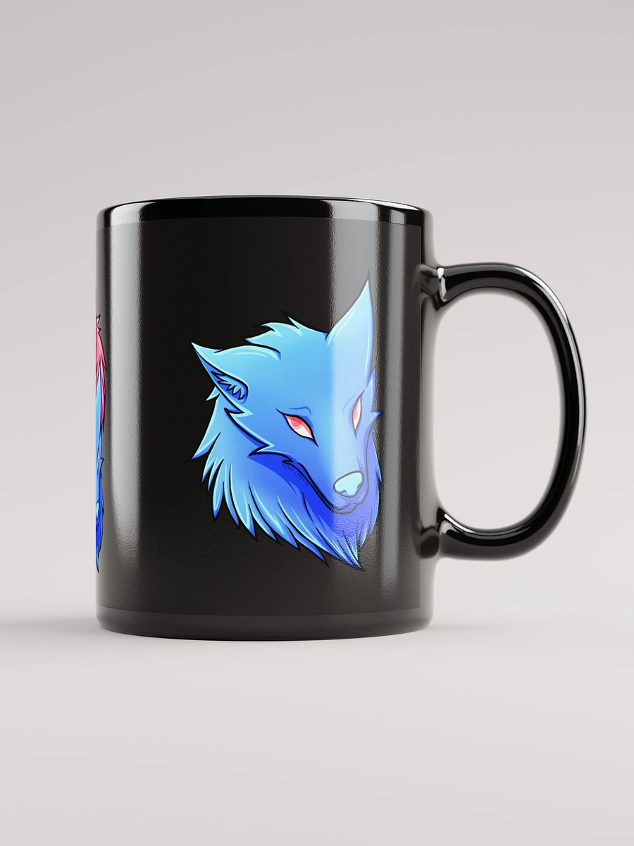 Pink and Blue Wolf Coffee Mug (Black) product image (1)