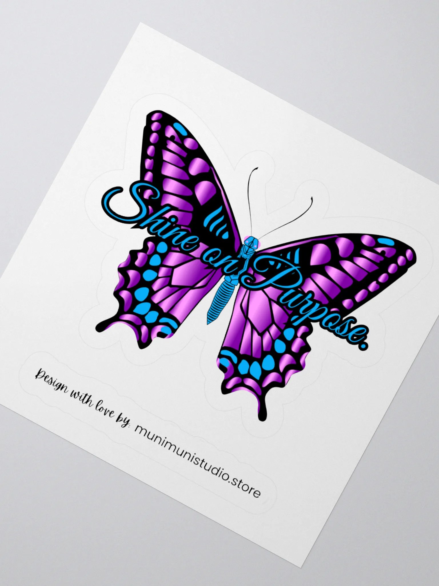 Shine in Purpose – Purple Butterfly Inspirational Quote Sticker product image (5)
